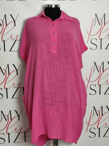 Pamut galléros, rózsaszínű ruha