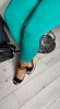 Benettonzöld egyszínű, 7/8-os leggings